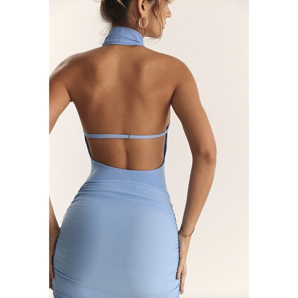 HOUSE OF CB Anura Open Back Halter Minidress in Dutch Canal Size Medium - Picture 15 of 16